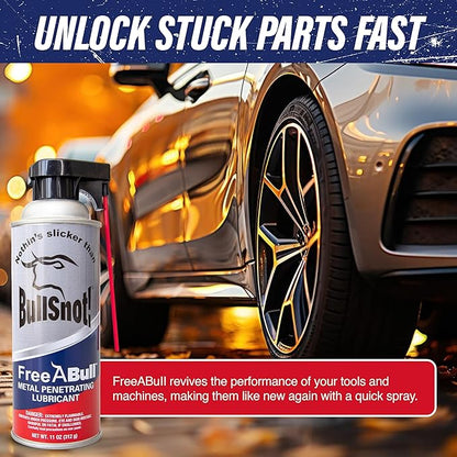 BullSnot FreeABull Metal Penetrating Lubricant (1 can) – Rust & Corrosion Remove – Frees Rusted Parts, Stops Squeaks, Cleans & Protects – Silicone-Free, Professional Strength – Made in USA