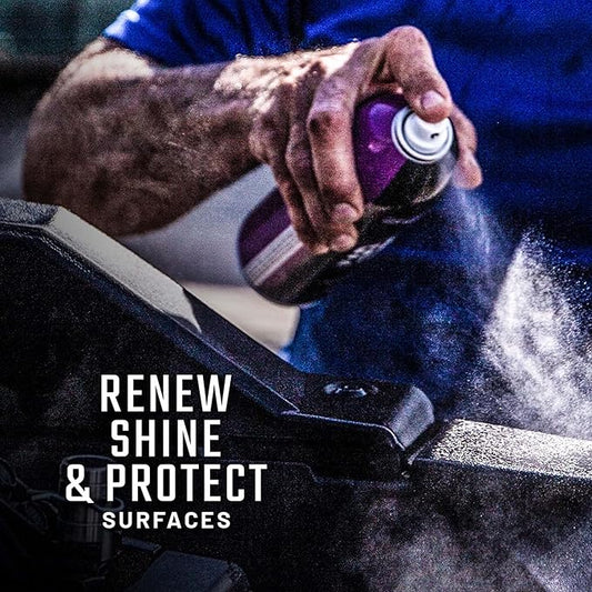 Slick Products Multi-Surface Shine & Protectant Spray, Renew Vinyl, Plastic, Rubber, Trim, Car, Truck, Motorcycle, Dirt Bike – UV Protection, No Drip Formula, 17.35 fl oz