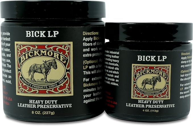 Bickmore Heavy Duty Leather Conditioner, Scratch Repair - LP 8oz | Preservative, Protector & Restorer Balm for Dry, Cracked, Scratched Leather | Made in USA