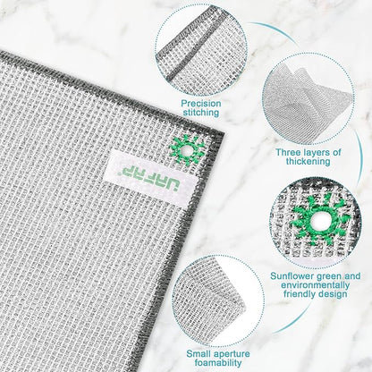 UAFAP 24 PCS Non Scratch Wire Dishcloth, Cleans Fast Without Scratching, Stands Up to Stuck-on Grime, Multi-Surface Safe, Wire Dishwashing Rag Cleaning Power for Everyday Jobs 7.87“ x 7.87”