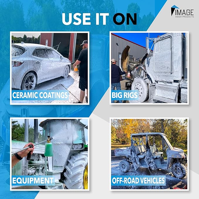 Image Wash Products® Touchless Car Wash Soap Without Foam Cannon | No Scrub Truck & RV Wash | Heavy Duty Car Soap | Step 1 & 2 Touchless Wash System