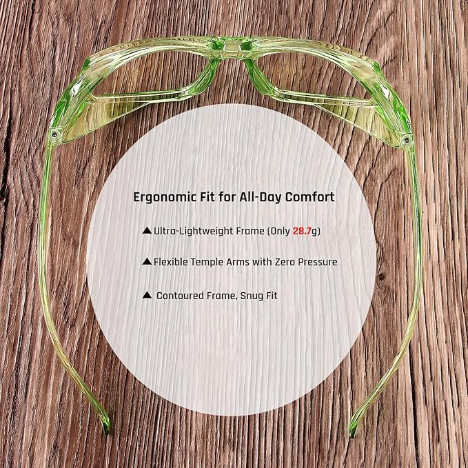 MORK&SUKY Safety Glasses for Men&Women, Anti-Fog Protective Eyewear with Side Shields for Woodworking, Lab Work,Construction.