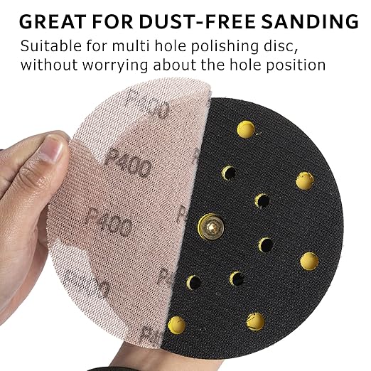 400GRIT 50pcs 5-Inch Mesh Abrasive Sanding Discs Hook & Loop Sandpaper, Dust Free Anti-Blocking Net Sandpaper Sheets for Auto Body, Wood, Drywall, Metal