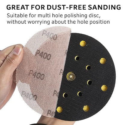 400GRIT 50pcs 5-Inch Mesh Abrasive Sanding Discs Hook & Loop Sandpaper, Dust Free Anti-Blocking Net Sandpaper Sheets for Auto Body, Wood, Drywall, Metal