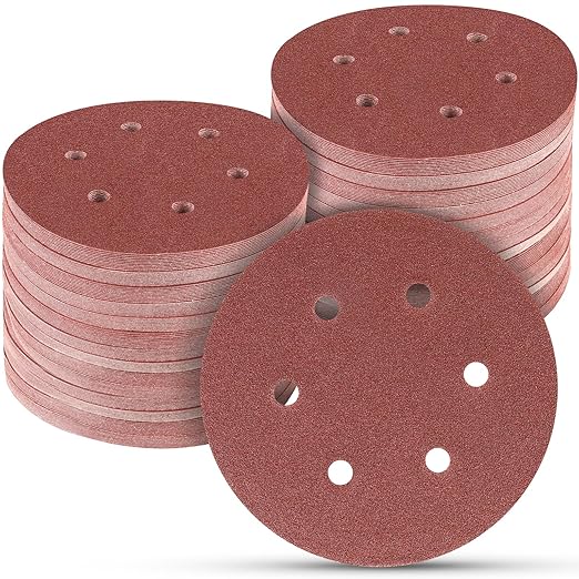 100 PCS 6 Inch Sanding Discs 80 Grit, 6 Hole Hook and Loop Sandpaper, Round Orbital Sand Paper Discs for Sander