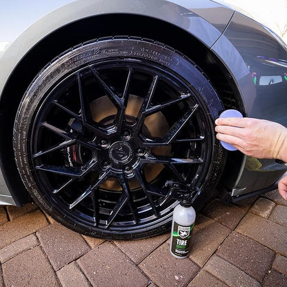 Tire GSS – XiO2™ Tire Shine Spray with Graphene Forms Tri-Molecular Bond to Rubber – Water-Resistant, Long-Lasting Protection – Satin Black Finish – Easy, No-Sling Application with Applicator Pad