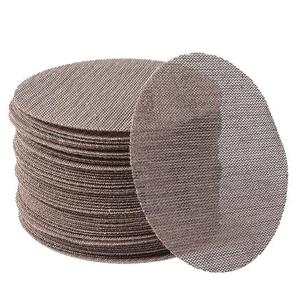 120GRIT 50pcs 5-Inch Mesh Abrasive Sanding Discs Hook & Loop Sandpaper, Dust Free Anti-Blocking Net Sandpaper Sheets for Auto Body, Wood, Drywall, Metal