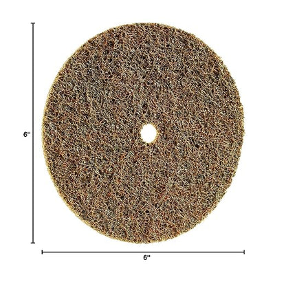 CS Unitec 80650 FIX Fleece (Nonwoven) Disc for The FIX Hook and Loop System, 6" Diameter, Coarse (Brown) (Pack of 10)