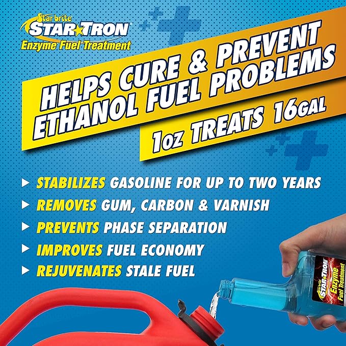 STAR BRITE Star Tron Enzyme Fuel Treatment - Concentrated Gasoline Formula - 1 oz. Treats 16 Gallons - 32 OZ (093032)