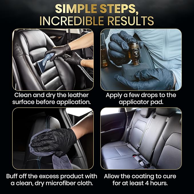 Magic Shield Graphene Leather Care Coating- Lasts 5 Years+ in Real World - Advance SiO2 Protection, UV & Water Resistant, Perfect for Cars, Motorcycles, Marine, RVs, Furniture and Shoes
