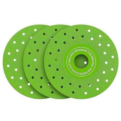 LOZLIN 3PCS 115MM Vacuum Brazed Ultra-Thin Multi-Pore Flat Abrasive Sheet Disc for Porcelain Glass Ceramic Tile Granite Marble Diamond Saw Blade