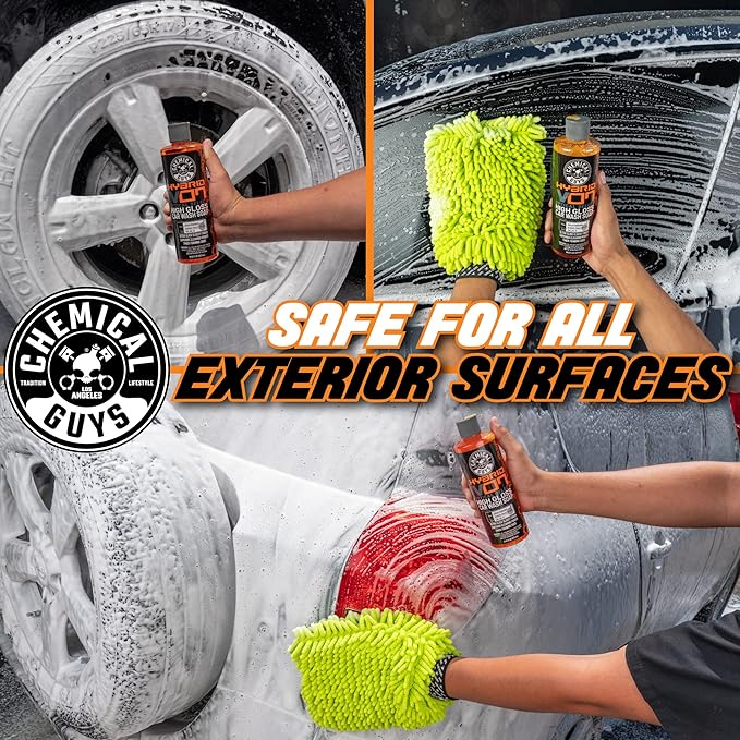 Chemical Guys CWS_808 Hybrid Foaming High Gloss Car Wash Soap (Works with Foam Cannons, Foam Guns or Bucket Washes) Safe for Cars, Trucks, Motorcycles, RVs & More, 128 fl oz (1 Gallon), Orange Scent
