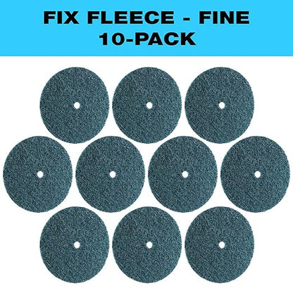 CS Unitec 80652 FIX Fleece (Nonwoven) Disc for The FIX Hook and Loop System, 6" Diameter, Fine (Blue) (Pack of 10)