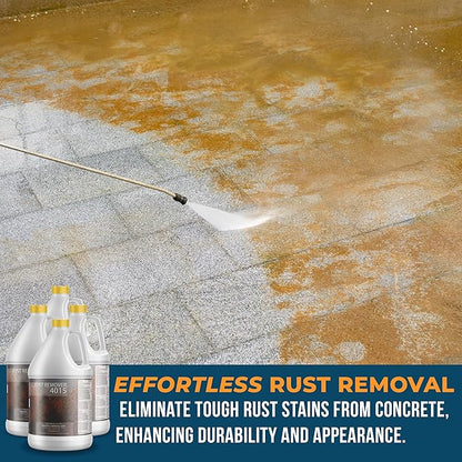 DeckGeneral Rust Remover 4015 All Surface Rust Stain Eliminator, Concrete Cleaner, Effective Rust Clean Up for Driveways, Walkways, Swimming Pools, Brick, Pavements and More (4 Gallon Case)