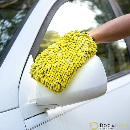DOCA Car Wash Equipment - Car Wash Mitt Attachment - Other Options Include Mop, Squeegee, Kit, Soft Bristle Brush with or Without Long Handle Extension Pole