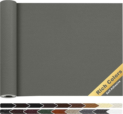 KING MOUNTAIN Leather Repair Tape, 16 x 60 Inches, Gray, Self-Adhesive, Waterproof, Eco-Friendly