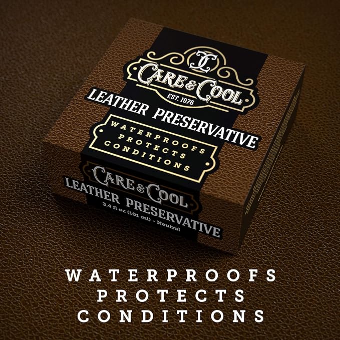 Care & Cool Ultimate Leather Conditioner and Protector (3.4 oz). Waterproofs, Restores, and Heals Your Shoes, Boots, Purses, Jackets, Couch, and Furniture. Setting The Standards Since 1976.