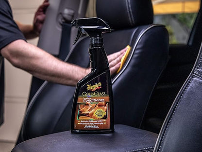 Meguiar's Gold Class Leather Conditioner Spray - Premium Car Leather Conditioner - Protect Your Car's Seats from Cracking, Fading and Drying Out - Keep It Looking and Feeling New, 16 Oz