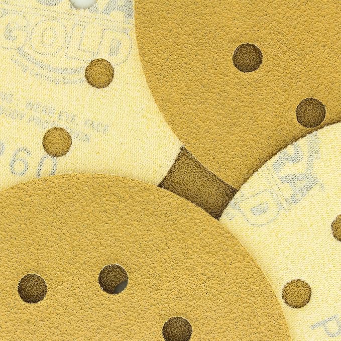 Dura-Gold Premium 60 Grit 5" Sandpaper Discs, 8 Hole Pattern Dustless, 50 Discs - Hook & Loop Backing for Orbital DA Sander, Detailing Finishing Color Sanding Automotive Paint Woodworking