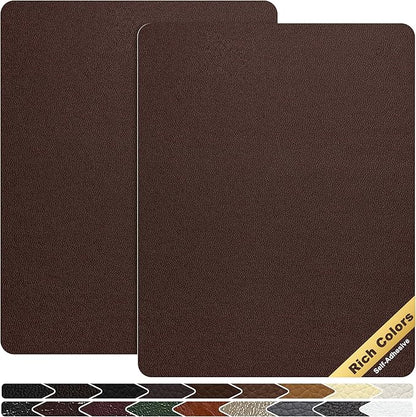 KING MOUNTAIN Leather Repair Patch,2 Packs 9 x 11 Inches self Adhesive Leather Repair Tape for Damaged Leather Furniture, Sofa Seating,Car Seats, Leather Goods（Coffee Brown）