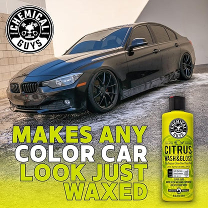 Chemical Guys Citrus Wash & Gloss Foaming Car Wash Soap - High Suds Formula Foam Cannon Soap for Foam Blasters, or Bucket Washes - Safe on Paint, Clear Coat, and Wax, Citrus Scent - 64 oz