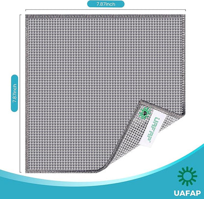 UAFAP 12 Pcs New Upgrade 3-Layer Non Scratch Wire Dishcloth,Cleans Fast Without Scratching, Stands Up to Stuck-on Grime, Multi-Surface Safe, Cleaning Power for Everyday Jobs 7.87“ x 7.87”