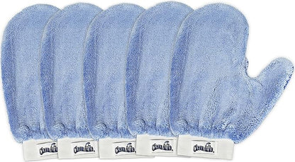 CleanAide Microfiber Terry Weave Dusting & Polishing Mitt, Lint-Free, Scratch-Free, Ultra-Soft, for Home Cleaning & Auto Detailing, 5-Pack