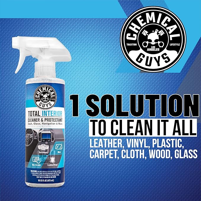 Chemical Guys Car Detailing Kit, Car Cleaning Kit with Total Interior Cleaner & Protectant, Sprayable Wheel Cleaner, Car Wash Soap, Bucket, Brushes, and Detailing Accessories - 16 Piece Wash Kit
