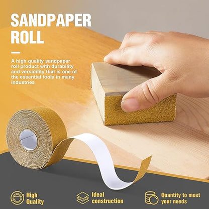 S SATC 40 Grit PSA Longboard Sandpaper 20 Yard Long Continuous Roll, 2-3/4" Wide Self Adhesive Stickyback Sanding Sheets for Automotive, Hand Sanding Blocks,Woodworking, Metal, Plastic
