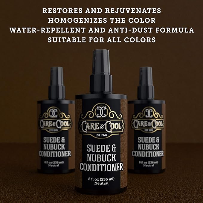 Care & Cool Suede and Nubuck Conditioner, Renovator, and Protector. Your Best Choice for Waterproofing and Rejuvenating The Delicate Structure Against The Elements and Abrasive Impurities (8 Fl Oz)