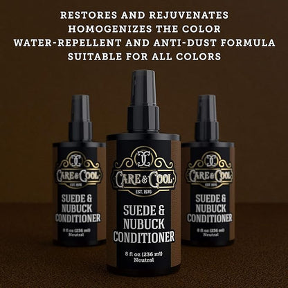 Care & Cool Suede and Nubuck Conditioner, Renovator, and Protector. Your Best Choice for Waterproofing and Rejuvenating The Delicate Structure Against The Elements and Abrasive Impurities (8 Fl Oz)
