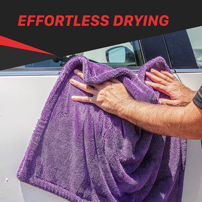 Maxshine 24" x 36" Universal Purple Duo Twisted Microfiber Towel (1200GSM) – Large, Plush, Rinse-Free Double-Sided Drying Towel – Super Absorbent Microfiber for Drying