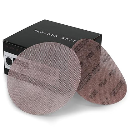 Serious Grit - 6-Inch 320 Grit Ceramic Mesh Sanding Discs - Hook & Loop Dust-Free Net Abrasive for Wood, Drywall, Paint, Auto Body - Long Life Ceramic Grain - Universal Fit 125mm Sandpaper - 50 Pack