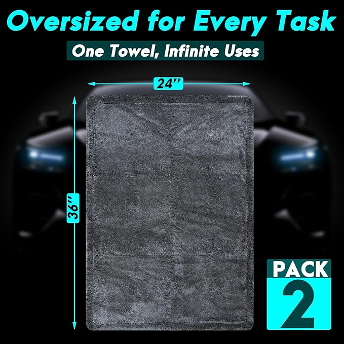 Microfiber Towels for Cars, Car Drying Towel, Drying Towels Car Detailing, Blackline Drying Microfiber Towel Car Wash Care Flash Detail Extra Large Super Absorbent Cleaning Supplies Shammy Cloth