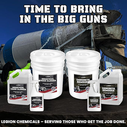 Heavy Concrete Remover – Dried Concrete & Cement Dissolver (Non-Corrosive, Biodegradable Acid Alternative), Safe on Equipment, 5-Gallon Bucket
