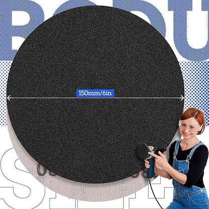30PCS 6 inch Silicon Carbide Sanding Discs 120 Grit, Wet Dry Orbital Sander Hook and Loop Sandpaper Disc, Best for Metal,Automotive,Wood Polishing