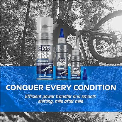 Formula 100 All Conditions Bike Chain Lube – All-Weather Lubricant for Bicycles & Electric Bikes – Protects Against Wear, Reduces Friction, Fights Corrosion – 50ml (1.69 oz)