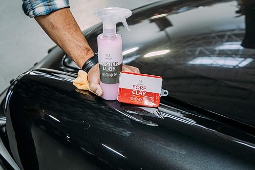 Fore Clay and Luster Lube - Clay Bar Kit, Auto Detailing Clay bar for Cars, Trucks, Boats, Glass and Plastic. Includes Luster Lube Hydrophobic Lubricant.