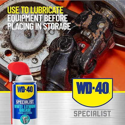 WD-40 Specialist White Lithium Grease Spray with SMART STRAW SPRAYS 2 WAYS, 10 OZ [6-Pack]