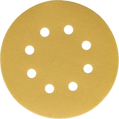 Dura-Gold Premium 240 Grit 5" Sandpaper Discs, 8 Hole Pattern Dustless, 50 Discs - Hook & Loop Backing for Orbital DA Sander, Detailing Finishing Color Sanding Automotive Paint Woodworking