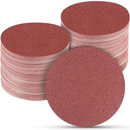100 PCS 6 Inch Sanding Discs 60 Grit Hook and Loop Sandpaper, Round Orbital Sand Paper Discs for Sander