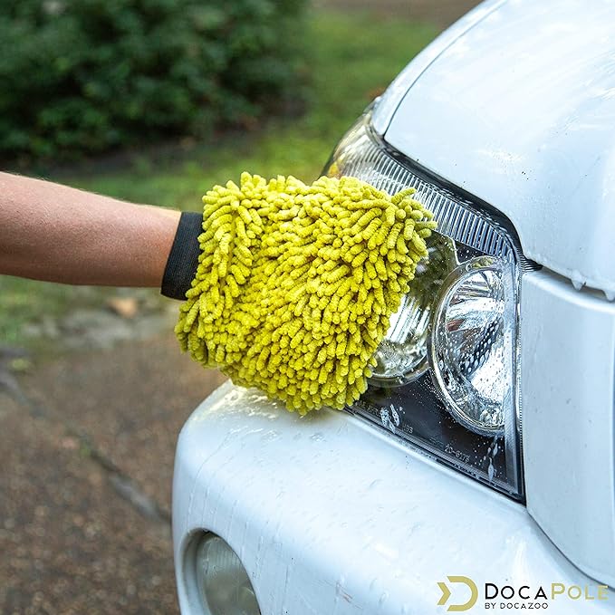 DOCA Car Wash Equipment - Car Wash Mitt Attachment - Other Options Include Mop, Squeegee, Kit, Soft Bristle Brush with or Without Long Handle Extension Pole
