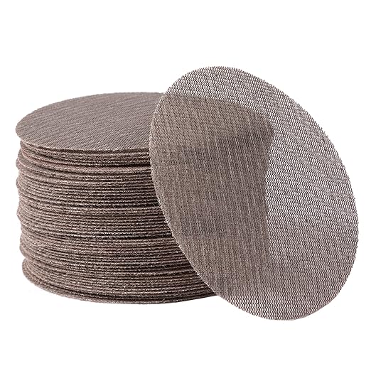 320GRIT 50pcs 5-Inch Mesh Abrasive Sanding Discs Hook & Loop Sandpaper, Dust Free Anti-Blocking Net Sandpaper Sheets for Auto Body, Wood, Drywall, Metal