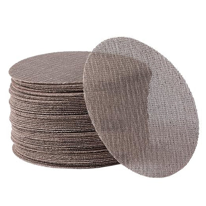 320GRIT 50pcs 5-Inch Mesh Abrasive Sanding Discs Hook & Loop Sandpaper, Dust Free Anti-Blocking Net Sandpaper Sheets for Auto Body, Wood, Drywall, Metal