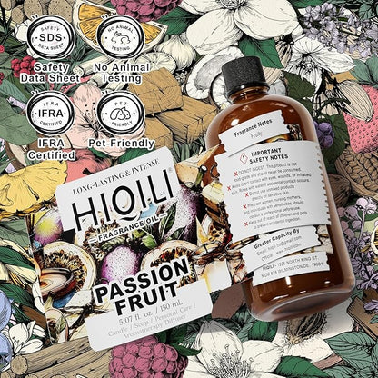 HIQILI Passion Fruit Fragrance Oil for Home Diffuser, Oil Burner, Great for Soap, Candle & Perfume Making, Add to Body Lotion - 5.07 Fl Oz