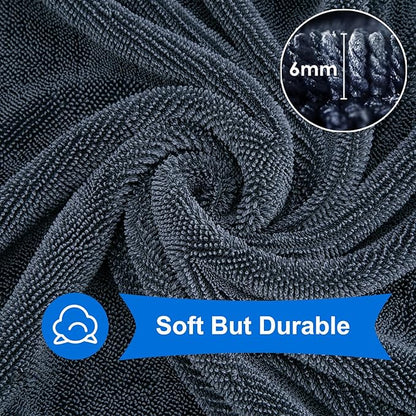 CICMOD Car Drying Towels 35"x24" Large Microfiber Towels for Car Detailing Gray - 4 Pack