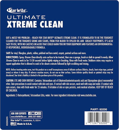 STAR BRITE Ultimate Xtreme Clean - High-Performance All-Surface Cleaner Degreaser, Ideal for Aluminum, Fiberglass, Plastic, Chrome, Stainless, Leather, and Rubber Surfaces