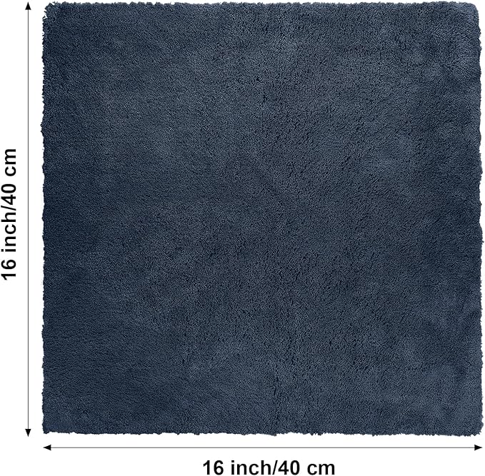 Shimeyao 30 Pcs 16 x 16 Inch Edgeless Microfiber Plush Towels for Cars Detailing Drying Wash Polishing Absorbent Cleaning Cloths, 500 GSM(16 x 16 Inch, Navy Blue, Gray, Black, 30 Pcs)