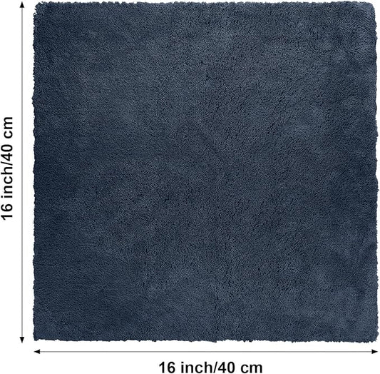 Shimeyao 30 Pcs 16 x 16 Inch Edgeless Microfiber Plush Towels for Cars Detailing Drying Wash Polishing Absorbent Cleaning Cloths, 500 GSM(16 x 16 Inch, Navy Blue, Gray, Black, 30 Pcs)