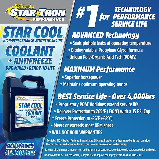 STAR BRITE Star-Cool Premium Synthetic PG Engine Coolant - 64 OZ (033264)